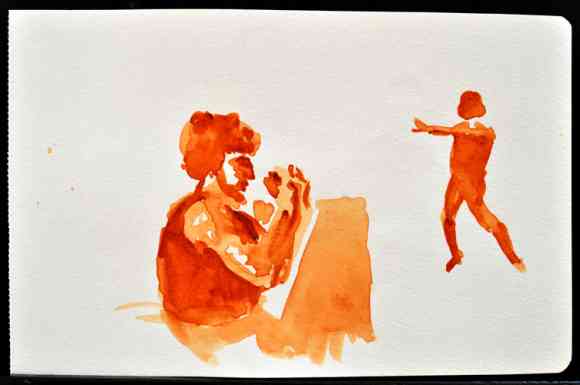 Dancer Study 4, Watercolor, 8"x5"