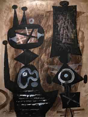Byron Browne, Composition, 1952, gouache on paper, 26 x 19 in.