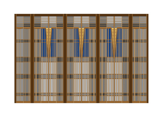 Design for Stage Screen–Plaid, inkjet print, 16-1/2” x 23”