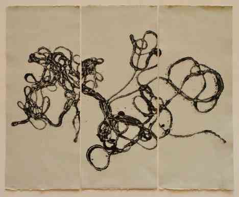 String Triptych 1   22-1/4” x 27-1/4” monotype (ghost)
