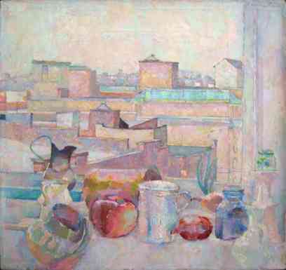 West Street Rooftops, oil on canvas, 16x18, 1979