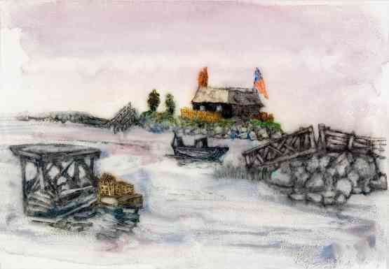 Annisquam Boat House, monotype, 11 x 16
