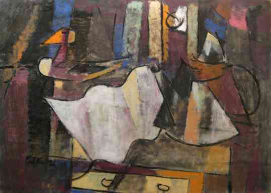 Ducks and Paper,  40 x 50, oil on canvas, 1935