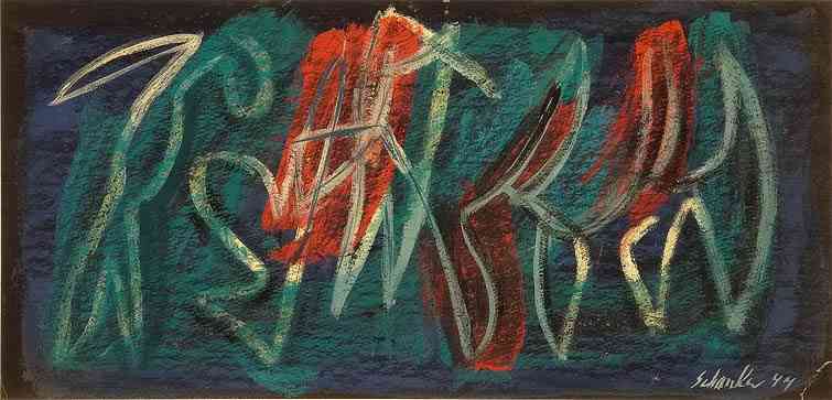 Abstract, crayon, 8 x 16, 1940