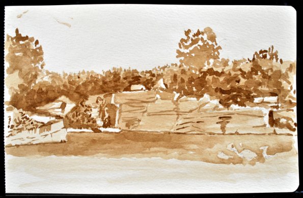 Rockport Quarry, MA, Ink wash, 8"x5"