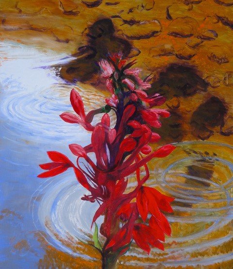 Cardinal, oil on canvas, 46 x 42 in.