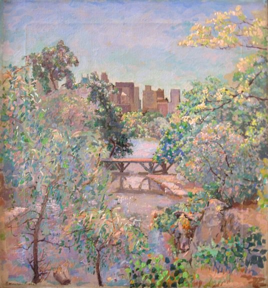 Central Park, New York, oil on canvas, 16x15