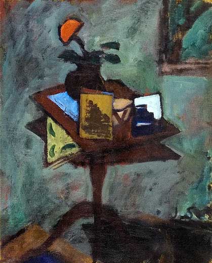 Flower on Table, oil on canvas, 22 x 18, 1934