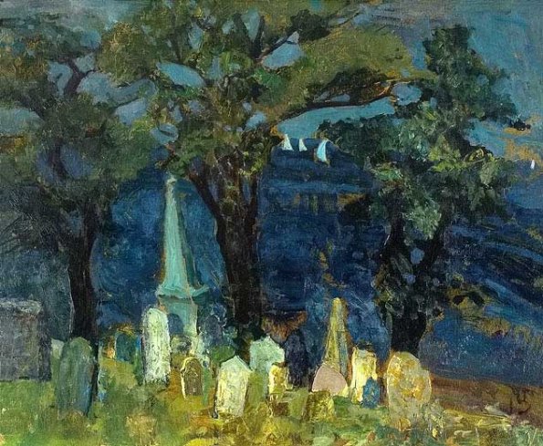 View From Mill Lane, oil on board, 19 x 24, 1951