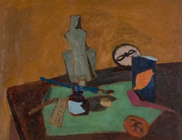 Ink Bottle, oil on board, 24 x 30, 1950