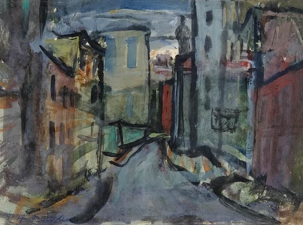 Lower East Side, gouache, 11 x 14, 1934