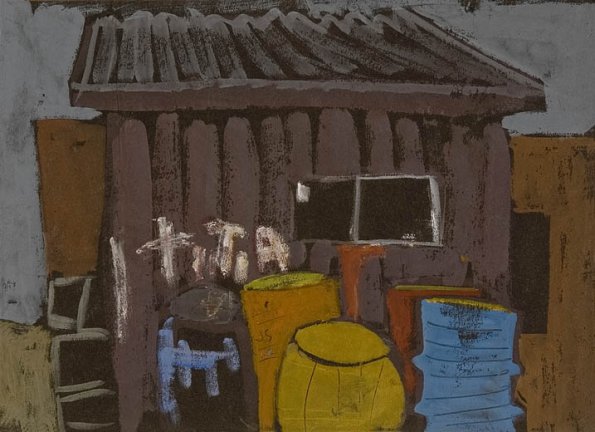 Provincetown Dock, gouache, 11 x 14, 1960