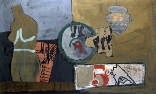 Cherchez La Femme. 1940, gouache on black paper, 6 x 10