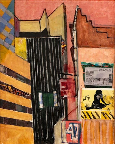 1982–2000, oil and collage on canvas, 30 x 24