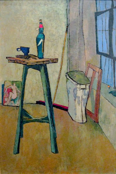 <em>Studio Interior with Stand</em>, oil on canvas, 36 x 24 in. 1945