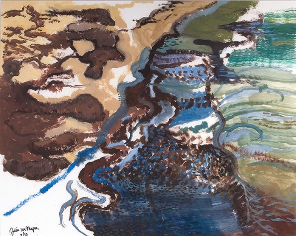 Seaweed Washing up, 15 1/2 x 19 1/2", Oil on board