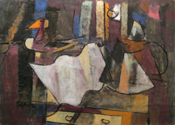 Ducks and Paper, 40 x 50, oil on canvas, 1935