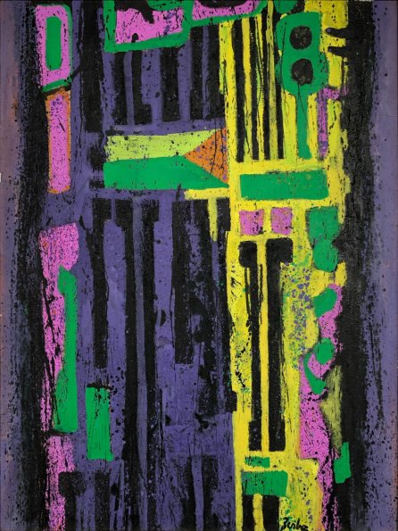 Karl Zerbe, Numbers Eight & Eleven, acrylic on linen, 40 x 30 in.