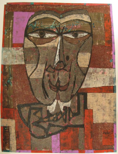 Head, polymer tempera, 26x20 1944