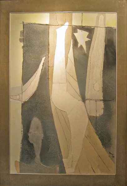 Acrobats, collage, 44 x 36, 1960