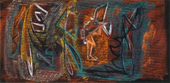 Abstract, crayon, 8 x 16, 1940