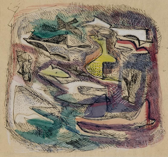Abstract, ink, 7 x 7, 1938