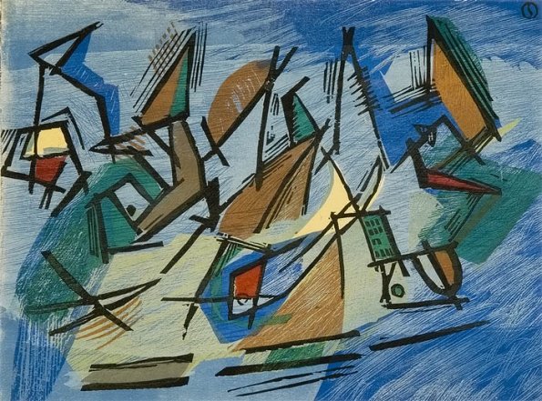 Indian Dance, woodcut, 1935