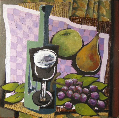 Grapes, oil on canvas, 12x12