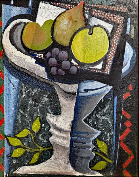 Green Apple, oil on board, 18x14
