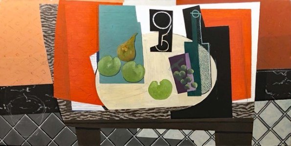 Red Drapes, oil on canvas, 27x54