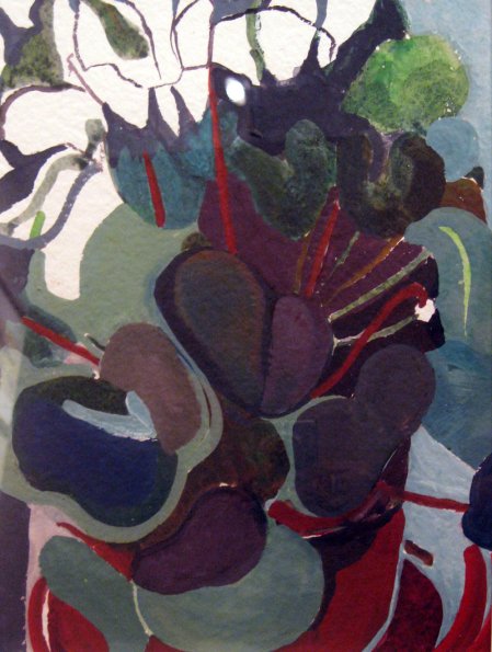 Cyclamens, oil on paper,12x9