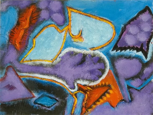 Abstract VI, acrylic on paper, 9 x 4