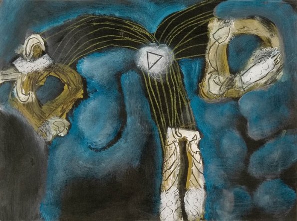 Abstract VII, Ave, Autumn, mixed media on paper, 9 x 12