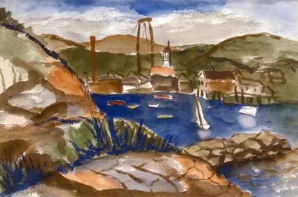 Granite Pier, watercolor, 22 x 30, 1935