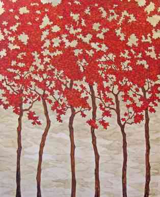  Red Jacaranda, Oil on Canvas, 45 x 35