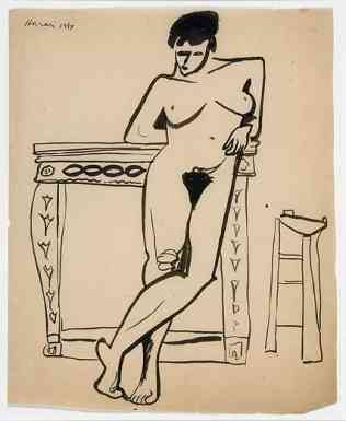 Standing Nude, ink, 1934