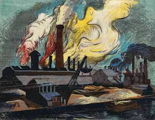 Harry Gottlieb, Factory, silkscreen, 13x16, 1941