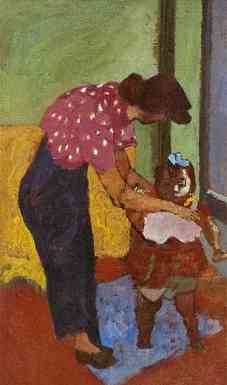 Mother And Child, oil on board, 20 x 12, 1945