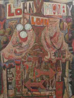 Karl Zerbe, Pawn Shop, polymer tempera on canvas, 46x34, 1951