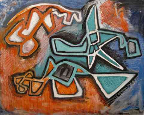 Louis Shanker, Abstract 1, 1944, oil on canvas, 24 x 30 in.